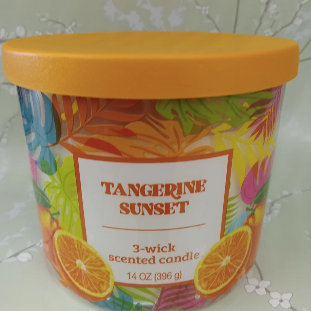 Tangerine Sunset 3-Wick Scented Candle - Orange